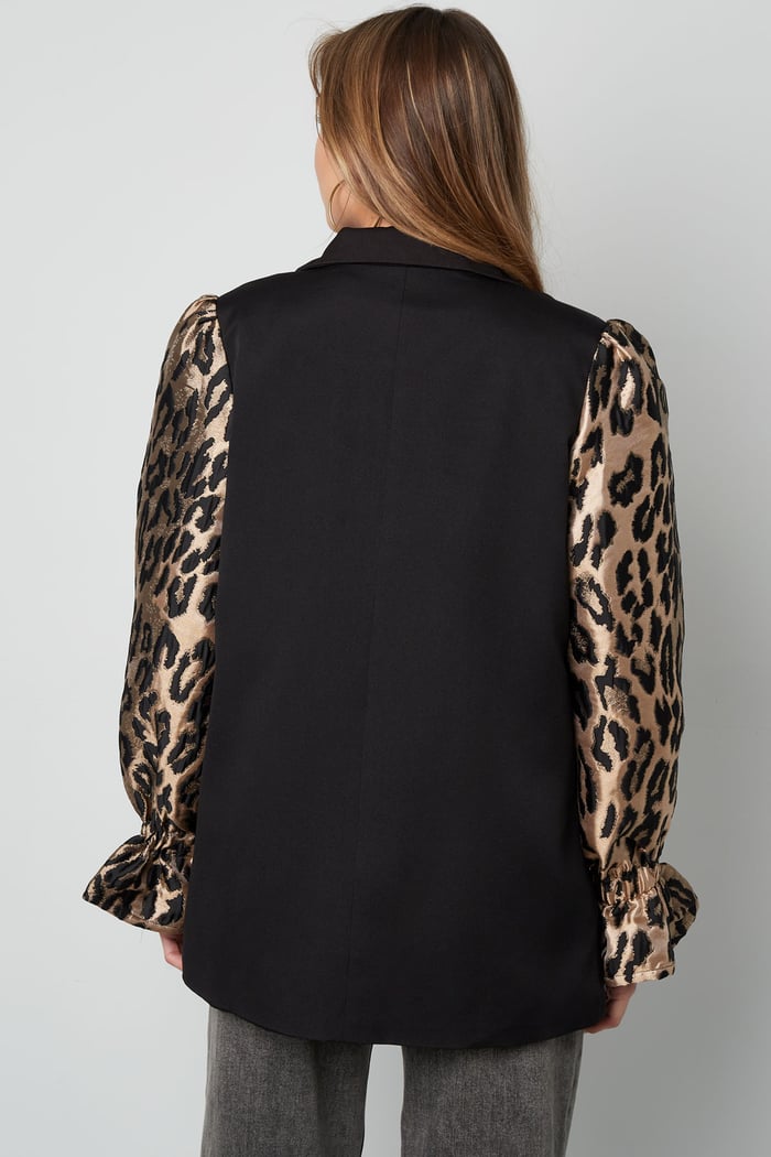 Girly Blazer Pantherärmel - Schwarz Braun h5Bild5
